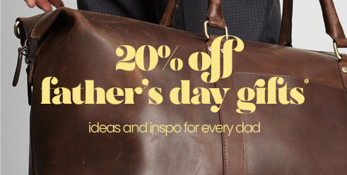 20% OFF on clothing, footwear & accessories on Father's Day gifts at The Iconic