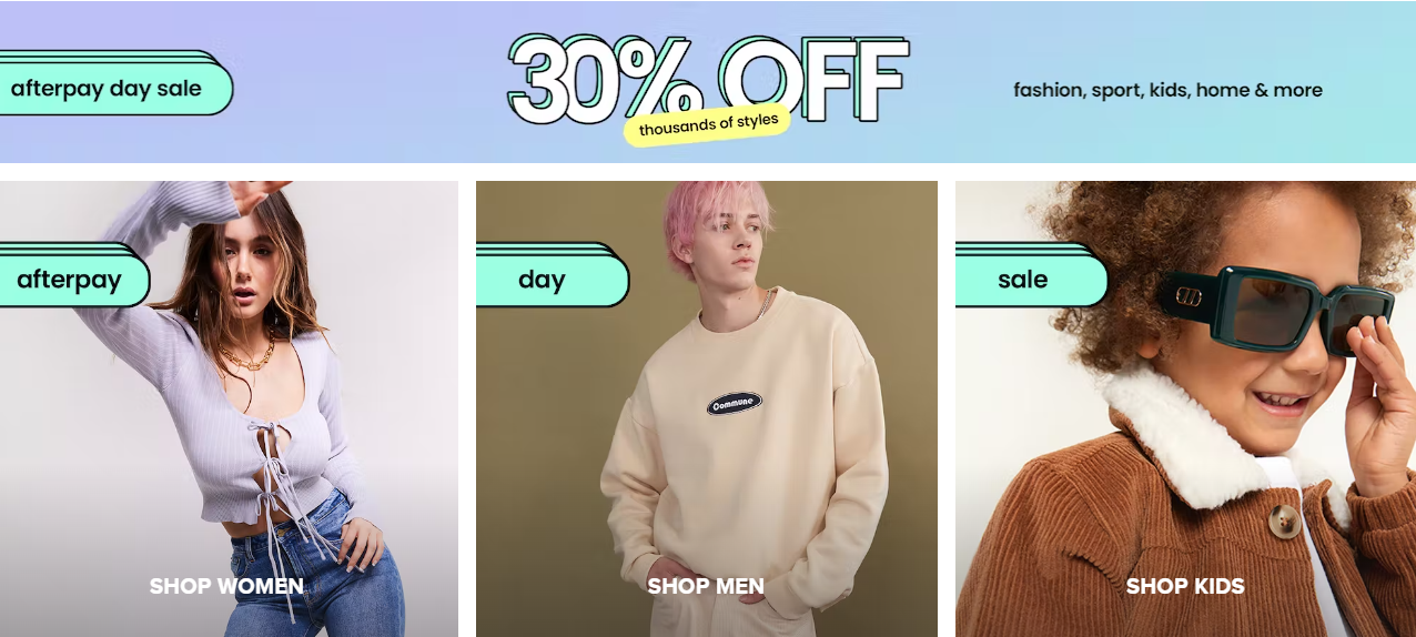 The Iconic Afterpay Day sale - 30% OFF on fashion, sport, kids, home & more