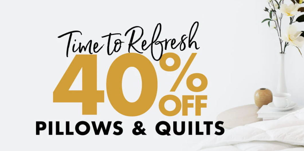 40% off Pillows & Quilts at Tontine