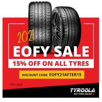 15% OFF on all tyres at Tyroola