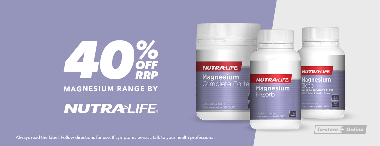 40% OFF RRP Magnesium range by NutraLife