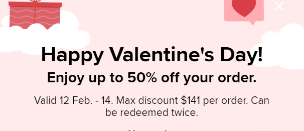 Wish Valentine Special extra up to 50% OFF on your order with promo code