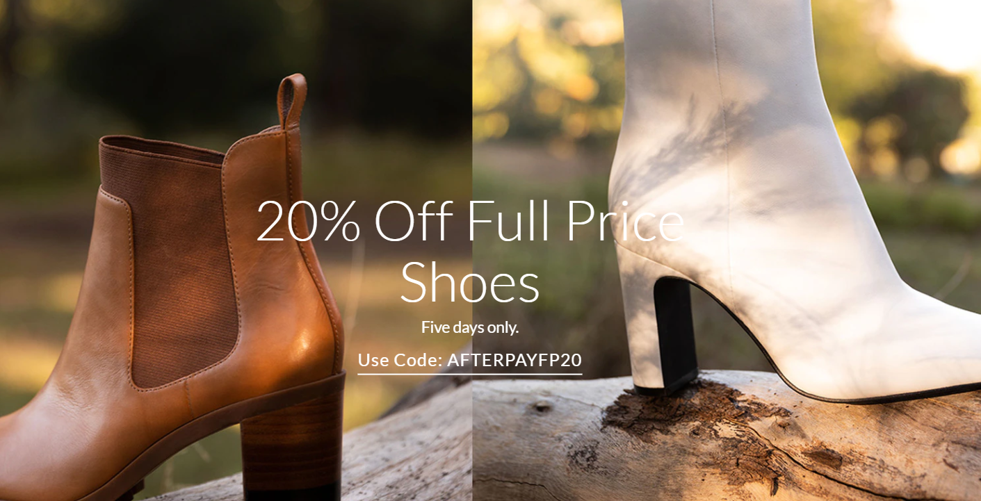 Save extra 20% OFF on full priced shoes