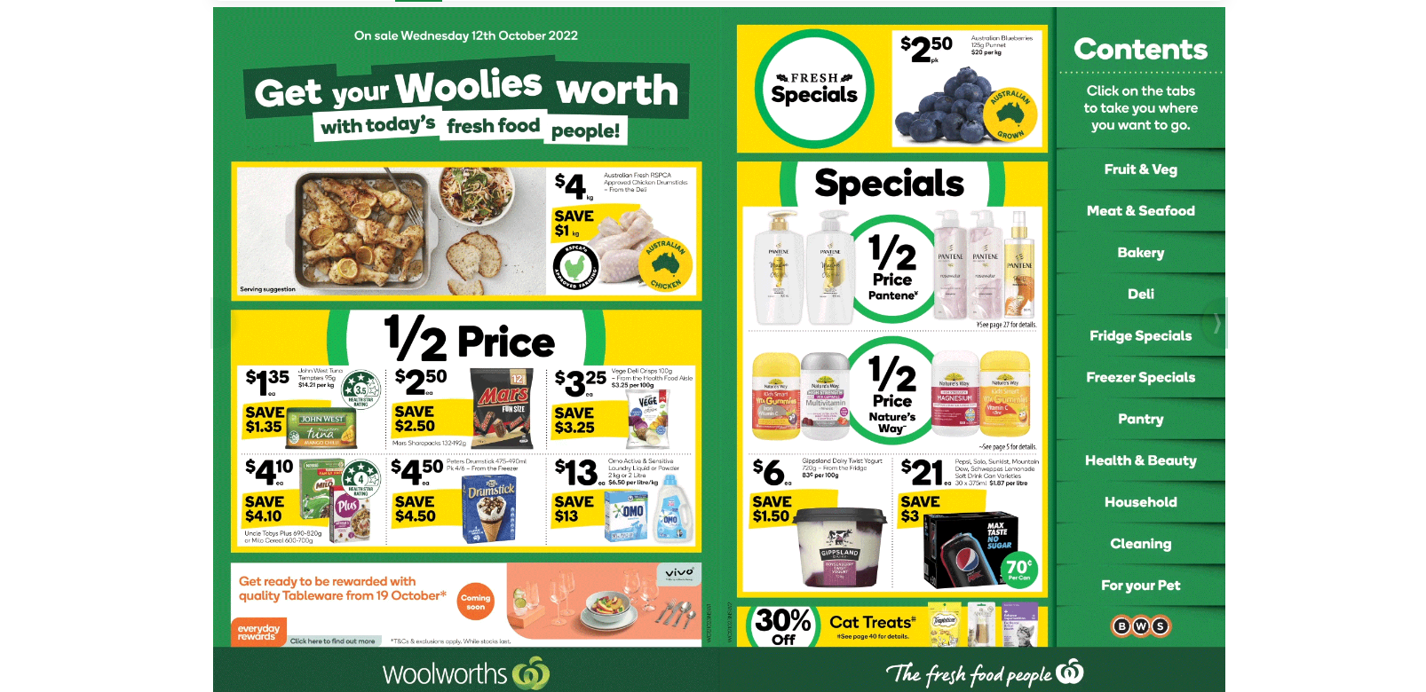 Woolworths Upcoming catalogue - Up to 50% OFF OMO, Pantene, Nature's Way& more [from 12th Oct]