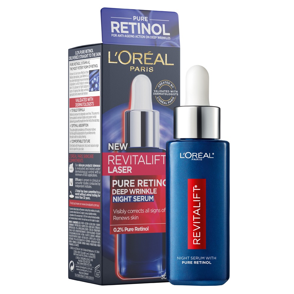 50% OFF on L'oreal Revitalift Wrinkle Night Serum 30ml now $26 at Woolworths
