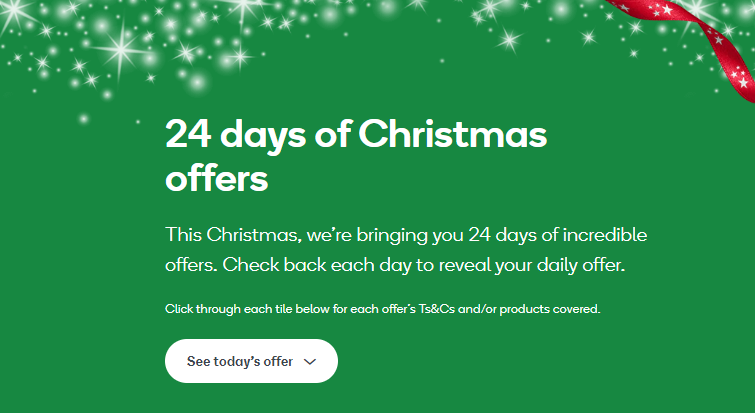 Woolworths 24 Days of Christmas deals-(Today-  donating $5 to OzHarvest for every policy purchased)
