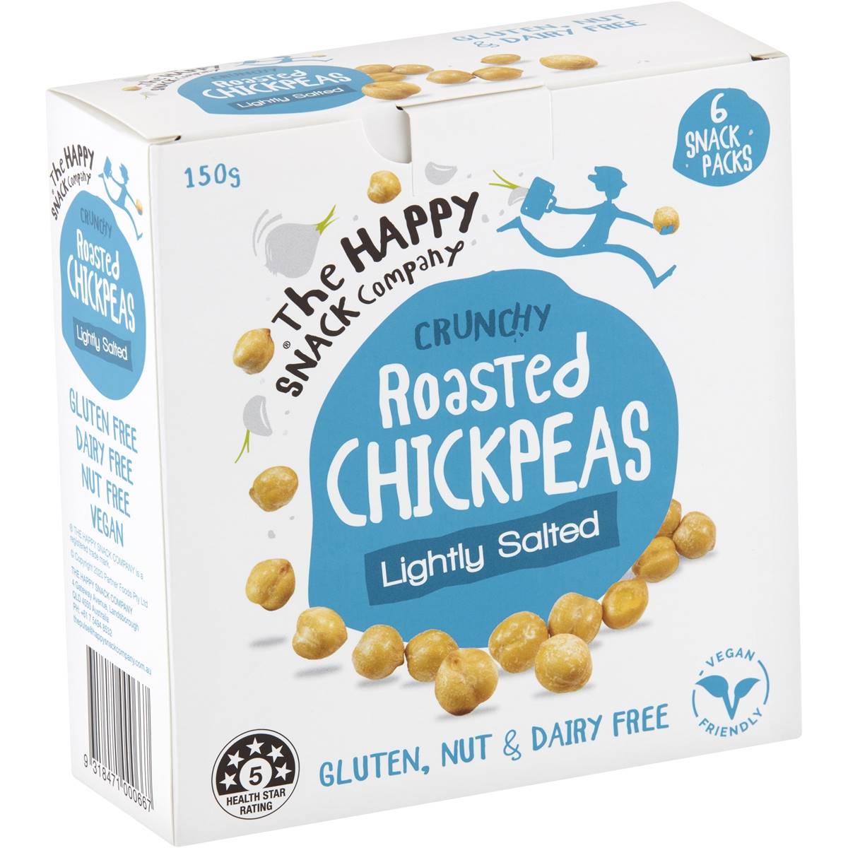 The Happy Snack Company Roasted Chickpeas Lightly Salted 6 Pack now $4.80(was $6, Save $1.20)