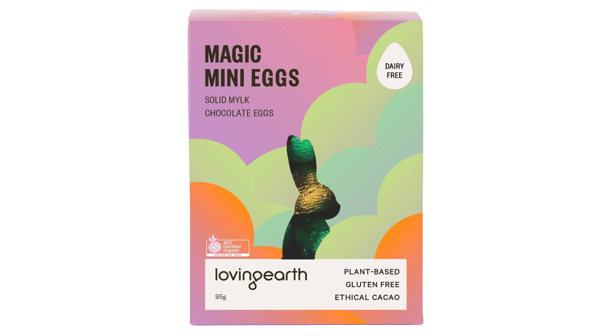 NEW @ Woolworths: Loving Earth Magic Mini Eggs Solid Mylk Dairy Free Chocolate Eggs 95g for $9.95