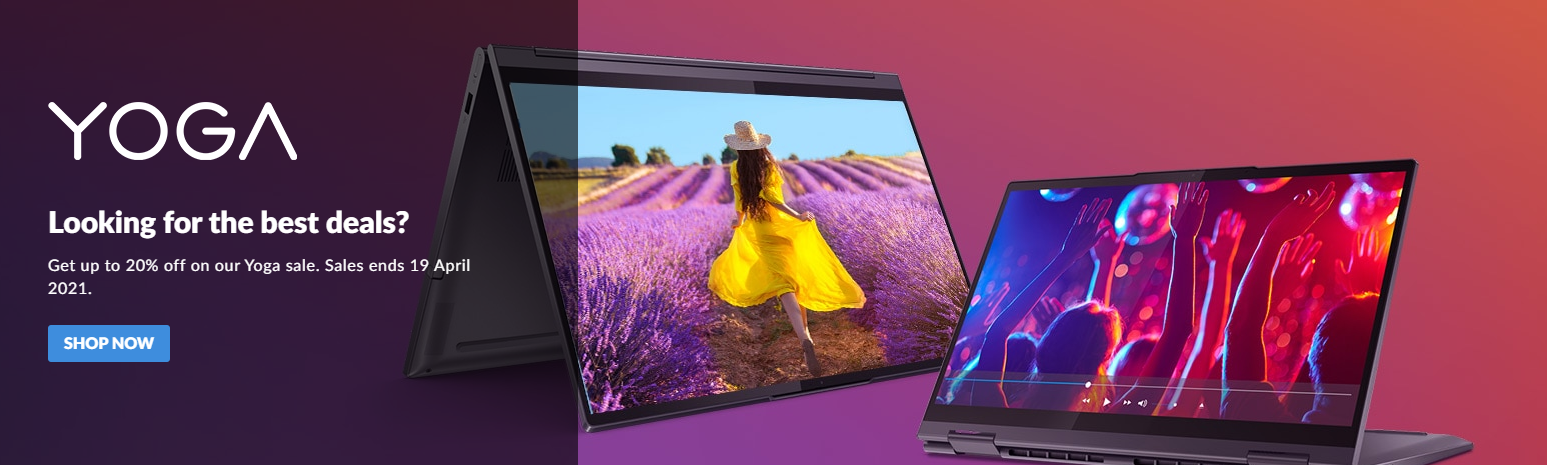 Lenovo promo code: Save extra 20% OFF on Yoga laptops